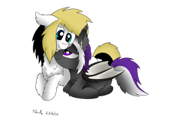 Size: 3507x2550 | Tagged: safe, artist:nacle, oc, oc only, oc:nightwalker, oc:whiteout, species:bat pony, species:pony, cuddling, female, fluffy, lying down, simple background, transparent background