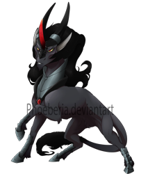 Size: 1024x1134 | Tagged: safe, artist:phoeberia, character:king sombra, species:classical unicorn, species:pony, species:unicorn, cloven hooves, horns, leonine tail, male, simple background, solo, transparent background, unshorn fetlocks, watermark