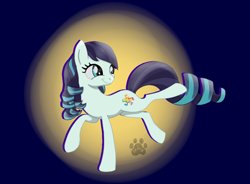 Size: 1102x813 | Tagged: safe, artist:serra20, character:coloratura, species:pony, female, raised hoof, rara, simple background, smiling, solo