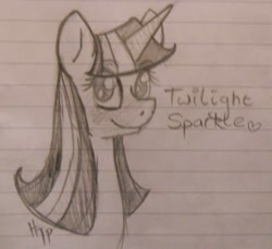 Size: 513x469 | Tagged: safe, artist:haterthepony, character:twilight sparkle, female, lined paper, sketch, solo, traditional art