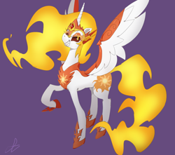Size: 1000x883 | Tagged: safe, artist:cofotory, character:daybreaker, character:princess celestia, species:alicorn, species:pony, episode:a royal problem, g4, my little pony: friendship is magic, evil grin, female, grin, helmet, mare, simple background, smiling, solo