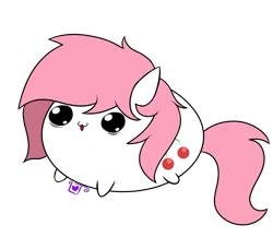 Size: 2300x2000 | Tagged: safe, artist:lullabytrace, oc, oc only, oc:cherry cerise, species:pony, blob, cute, simple background, solo, transparent background