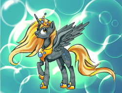 Size: 1673x1269 | Tagged: safe, artist:bedupolker, character:derpy hooves, species:alicorn, species:pony, alicornified, female, jewelry, mare, princess derpy, race swap, regalia, solo