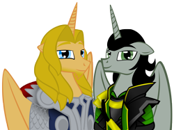 Size: 3096x2312 | Tagged: safe, artist:auveiss, species:alicorn, species:pony, alicornified, loki, marvel, ponified, race swap, simple background, thor, transparent background, vector