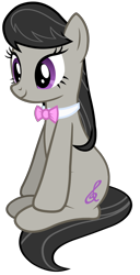 Size: 1200x2340 | Tagged: safe, artist:theevilflashanimator, character:octavia melody, species:earth pony, species:pony, amused, backwards cutie mark, cute, female, mare, octavia is amused, simple background, sitting, solo, tavibetes, transparent background, vector