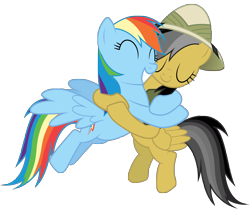 Size: 5977x5000 | Tagged: safe, artist:rubez2525, character:daring do, character:rainbow dash, species:pegasus, species:pony, episode:daring don't, g4, my little pony: friendship is magic, .ai available, absurd resolution, female, hug, mare, simple background, transparent background, vector, vector trace
