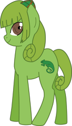 Size: 2544x4442 | Tagged: safe, artist:tokuberry, species:pony, absurd resolution, chameleon, inazuma eleven, kame reon, ponified, simple background, solo, transparent background, vector