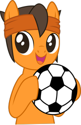 Size: 4501x6954 | Tagged: safe, artist:tokuberry, species:pony, absurd resolution, endou mamoru, football, inazuma eleven, ponified, simple background, solo, transparent background