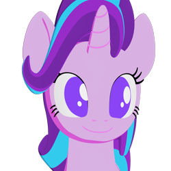 Size: 2160x2160 | Tagged: safe, artist:galawaille, character:starlight glimmer, species:pony, species:unicorn, 3d, blender, bust, cel shading, female, mare, no pupils, simple background, smiling, solo, transparent background