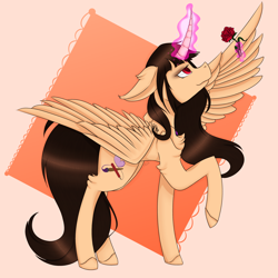 Size: 3850x3850 | Tagged: safe, artist:zombiecupcake101, oc, oc only, oc:spring beauty, species:alicorn, species:pony, alicorn oc, female, mare, request, requested art, smiling, solo
