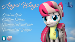 Size: 3840x2160 | Tagged: safe, artist:dazzion, character:angel wings, species:pony, 3d, downloadable, female, gmod, solo, source filmmaker