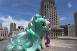 Size: 5184x3456 | Tagged: safe, artist:heromewtwo, character:bon bon, character:lyra heartstrings, character:sweetie drops, species:pony, absurd resolution, brushable, florida, irl, miami, photo, toy