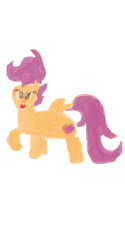 Size: 1000x2000 | Tagged: safe, artist:cmc--scootaloo, character:scootaloo, species:pegasus, species:pony, fanfic:the strange case of dinky hooves' cutie mark curiosity, episode:crusaders of the lost mark, g4, my little pony: friendship is magic, author:fluttercheer, cutie mark, fanfic, fanfic art, female, filly, foal, heroic posing, intentionally bad, purposely bad art, stylistic suck, the cmc's cutie marks