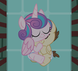 Size: 1793x1635 | Tagged: safe, artist:babyshy, character:pound cake, character:princess flurry heart, species:pony, ship:poundflurry, baby, baby pony, babyshy is trying to murder us, crib, cuddling, diaper, diaper sharing, female, male, shipping, show accurate, sleeping, sleeping together, straight