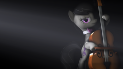 Size: 1920x1080 | Tagged: safe, artist:litterpaws, character:octavia melody, 3d, bow tie, cello, female, looking at you, musical instrument, solo, source filmmaker, wallpaper