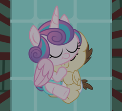 Size: 1793x1635 | Tagged: safe, alternate version, artist:babyshy, character:pound cake, character:princess flurry heart, species:pony, ship:poundflurry, baby, baby pony, crib, cuddling, cute, diaper, female, flurrybetes, male, poundabetes, shipping, sleeping, straight