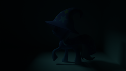 Size: 1920x1080 | Tagged: safe, artist:shastro, character:trixie, species:pony, 3d, blender, darkness, female, solo