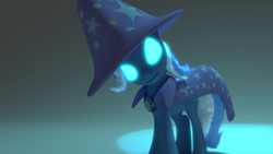 Size: 3840x2160 | Tagged: safe, artist:shastro, character:trixie, species:pony, 3d, blender, female, glowing eyes, solo