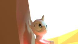 Size: 1920x1080 | Tagged: safe, artist:shastro, character:sweetie belle, species:pony, 3d, blender, derp, female, simple background, solo, sweetie bald, transparent background, wat