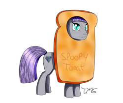 Size: 1280x1067 | Tagged: safe, artist:tlmoonguardian, character:maud pie, bread, bread head, cat breading, clothing, costume, food, october, simple background, spoopy, toast, transparent background, unamused, wrong cutie mark
