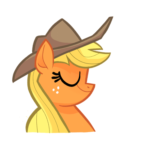 Size: 500x500 | Tagged: safe, artist:jublin, character:applejack, species:earth pony, species:pony, my little pony: the movie (2017), animated, clothing, cowboy hat, facebook, facebook sticker, female, gif, hat, reaction image, simple background, solo, sticker, white background
