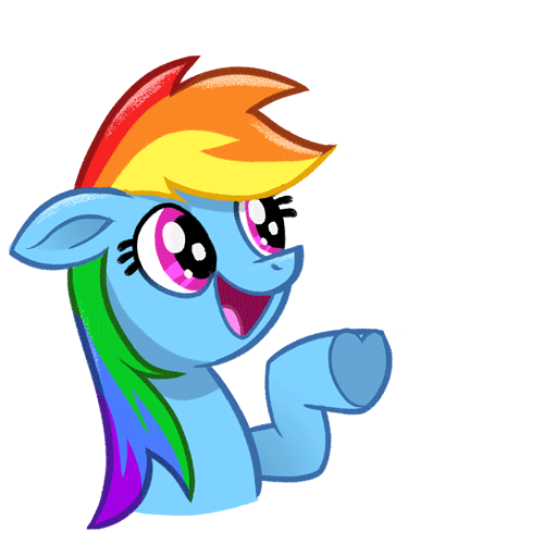 Size: 500x500 | Tagged: safe, artist:jublin, character:rainbow dash, species:pony, my little pony: the movie (2017), animated, facebook, facebook sticker, female, gif, ha, juxtaposition bait, reaction image, simple background, solo, sticker, white background