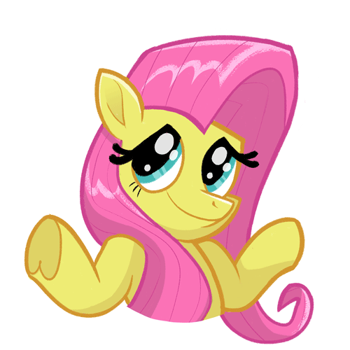 Size: 500x500 | Tagged: safe, artist:jublin, character:fluttershy, species:pony, my little pony: the movie (2017), animated, facebook, facebook sticker, female, gif, reaction image, shrug, shrugpony, simple background, solo, sticker, white background