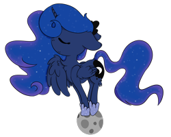 Size: 1500x1200 | Tagged: safe, artist:twittershy, character:princess luna, species:alicorn, species:pony, chest fluff, female, mare, simple background, solo, transparent background