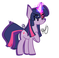 Size: 494x480 | Tagged: dead source, safe, artist:strobo-pop, character:twilight sparkle, character:twilight sparkle (unicorn), species:pony, species:unicorn, g4, female, mare, raised hoof, simple background, solo