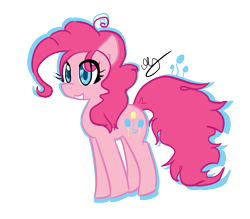 Size: 661x578 | Tagged: dead source, safe, artist:strobo-pop, character:pinkie pie, species:earth pony, species:pony, g4, female, mare, simple background, solo