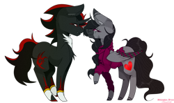 Size: 1024x609 | Tagged: safe, artist:shade4568, oc, oc:shade, species:pony, ponified, shadow the hedgehog, shipping, sonic the hedgehog (series)