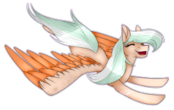 Size: 3568x2271 | Tagged: safe, artist:katzishiki, oc, oc only, oc:soda, species:pegasus, species:pony, colored wings, female, flying, high res, mare, multicolored wings, simple background, solo, transparent background