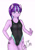 Size: 1847x2659 | Tagged: safe, artist:nero9, character:starlight glimmer, species:anthro, species:earth pony, g4, clothing, cute, equal cutie mark, female, glimmerbetes, hand on hip, high-cut clothing, mare, missing horn, one-piece swimsuit, peace sign, race swap, signature, simple background, solo, sports swimsuit, swimsuit, white background