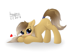 Size: 2000x1500 | Tagged: safe, artist:keupoz, oc, oc only, oc:mukio, blushing, simple background, solo, tail wrap, transparent background
