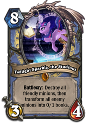 Size: 305x432 | Tagged: safe, artist:countcarbon, editor:luxuria, character:twilight sparkle, blizzard entertainment, card, hearthpwny, hearthstone, simple background, transparent background, warcraft