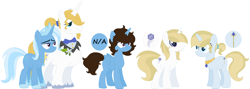 Size: 1573x560 | Tagged: safe, artist:joystick12, character:prince blueblood, character:trixie, oc, parent:prince blueblood, parent:trixie, parents:bluetrix, ship:bluetrix, family, female, male, offspring, shipping, straight