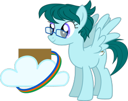 Size: 2000x1586 | Tagged: safe, artist:yoshimon1, oc, oc only, oc:cloudy bits, species:pegasus, species:pony, cutie mark, female, glasses, mare, reference sheet, simple background, solo, transparent background, vector