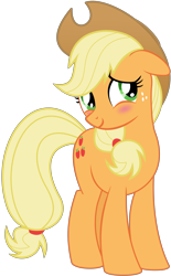 Size: 6565x10609 | Tagged: safe, artist:emberfiremane, character:applejack, species:earth pony, species:pony, episode:the last roundup, g4, my little pony: friendship is magic, .svg available, absurd resolution, blush sticker, blushing, cute, female, inkscape, jackabetes, mare, simple background, transparent background, vector, vector trace