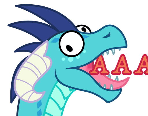 Size: 512x400 | Tagged: safe, artist:mattbas, character:princess ember, species:dragon, aaaaaaaaaa, animated, derp, dragoness, female, googly eyes, looking at you, majestic as fuck, screaming, simple background, solo, special eyes, tongue out, vibrating, wat, white background