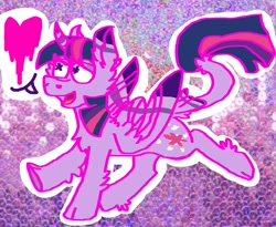 Size: 1280x1050 | Tagged: safe, artist:latiapainting, character:twilight sparkle, character:twilight sparkle (alicorn), species:alicorn, species:pony, aesthetic, female, heart, solo, sparkles, tricolor wings, yes