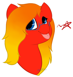 Size: 532x559 | Tagged: safe, artist:starstrucksocks, oc, oc:sunrise tune, bust, looking up, portrait, simple background, tongue out, transparent background