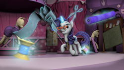 Size: 1920x1080 | Tagged: safe, artist:litterpaws, character:rarity, species:pony, species:unicorn, 3d, carousel boutique, fabric, female, glasses rarity, mannequin, mare, scissors, smiling, solo, source filmmaker, thread