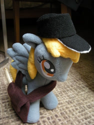 Size: 2448x3264 | Tagged: safe, artist:p0w3rporco, character:derpy hooves, species:pony, bag, cap, clothing, hat, high res, irl, mailbag, mailmare, photo, plushie, solo