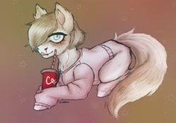 Size: 2389x1674 | Tagged: safe, artist:blindjackk, oc, clothing, commission, drink, male, straw, sweater