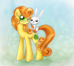 Size: 1100x975 | Tagged: safe, artist:munadrake, character:angel bunny, character:carrot top, character:golden harvest, cute, cutie top, duo, female, male, tongue out