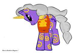 Size: 743x526 | Tagged: safe, artist:boushi33, species:pony, species:unicorn, clothing, ear piercing, earring, female, jewelry, league of legends, mare, piercing, ponified, simple background, solo, soraka, white background