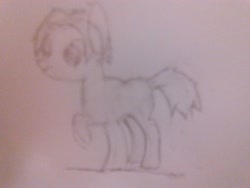 Size: 3264x2448 | Tagged: safe, artist:deluxeflame, oc, oc only, unnamed oc, species:pony, blurry, gray background, pencil drawing, simple background, sketch, solo, traditional art