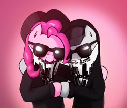 Size: 968x826 | Tagged: safe, artist:makc-hunter, character:pinkie pie, bandana, charlie scene, crossover, hollywood undead, sunglasses