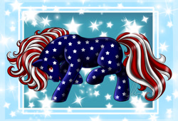 Size: 900x612 | Tagged: safe, artist:uppun, nation ponies, g3, flag, ponified, united states