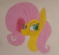 Size: 2091x1922 | Tagged: safe, artist:rafuki, character:fluttershy, female, shading, smug, solo, traditional art